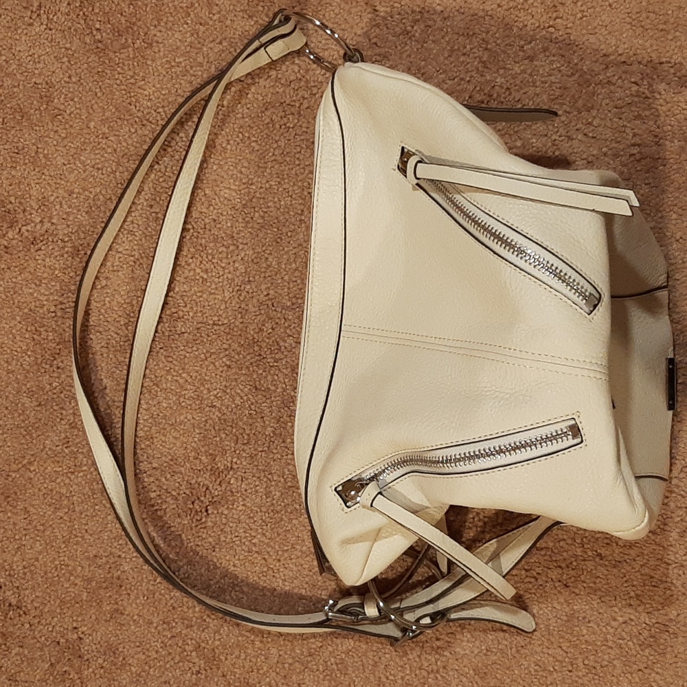 Vince Camuto White and Silver Shoulder Bag/Backpack